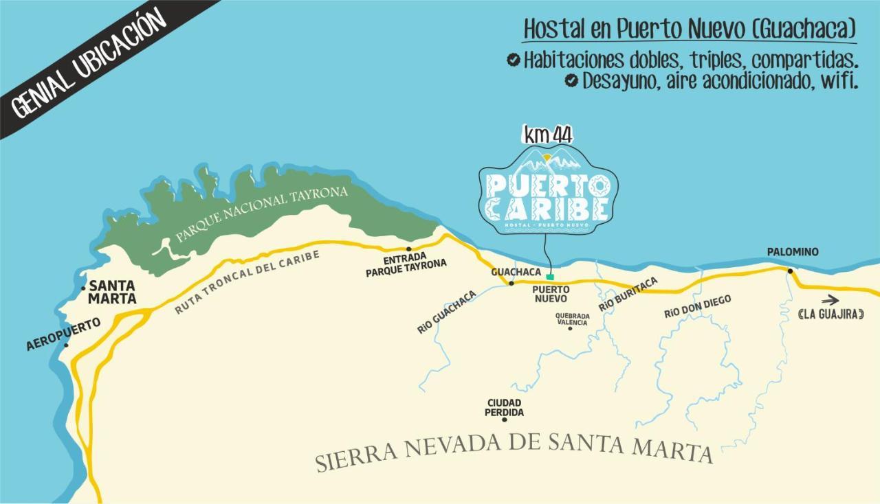 Puerto Caribe Hostal Guachaca Екстериор снимка